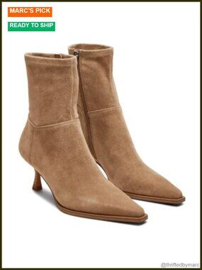 Womens Kitten Heel Ankle Boots Pointed Toe Side Zipper Short Booties Fall